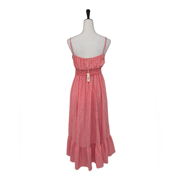 Max Studio London Red Gingham Smocked Midi Sundress Size L NWT Nordstrom - Picture 3 of 14
